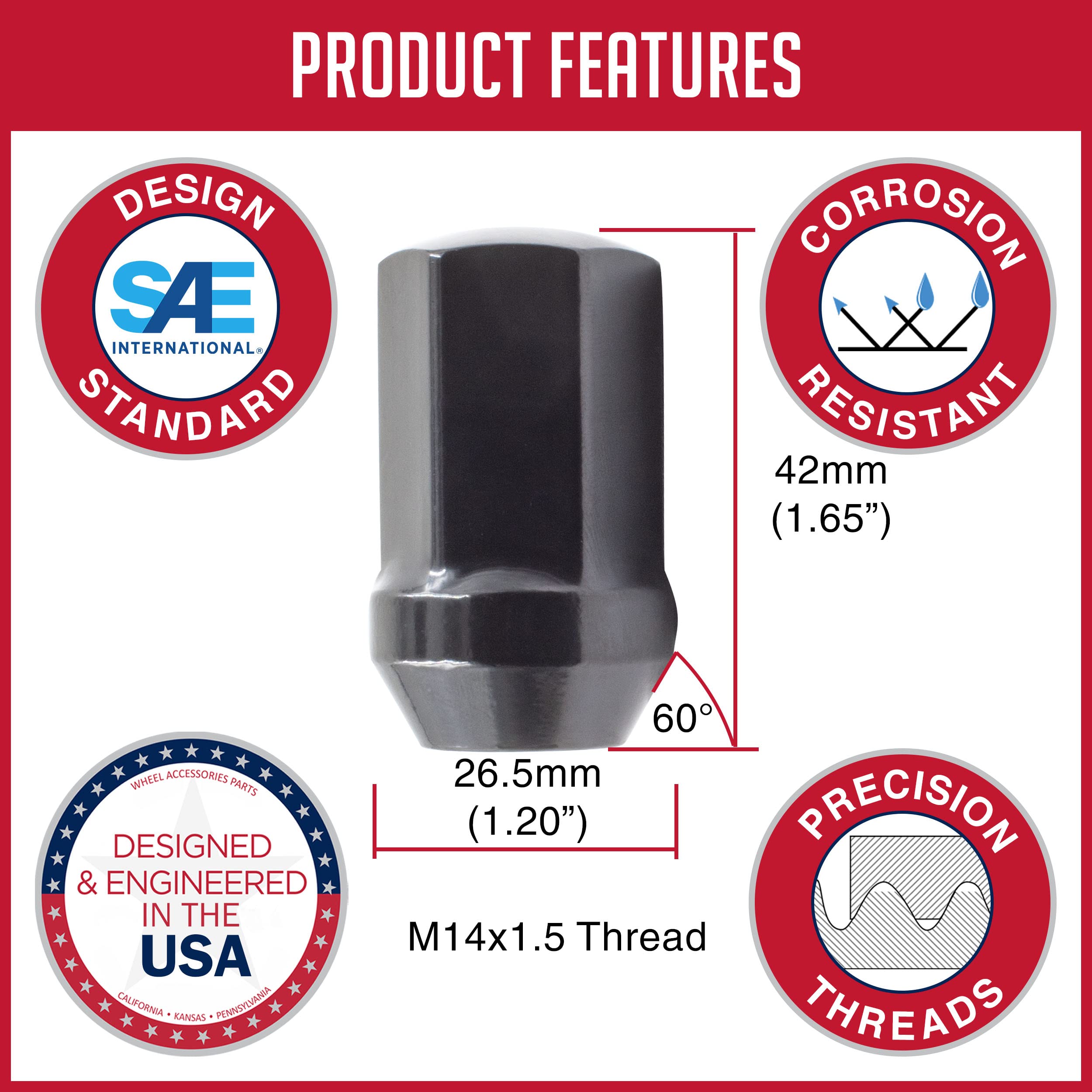 Amazon.com: Wheel Accessories Parts 23 Pcs M14x1.5 14x1.5